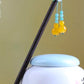 White Flower 5 glaze Beads Tassel Hairpin-Wood